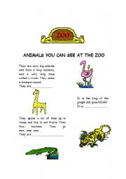 Animal you can see at the zoo