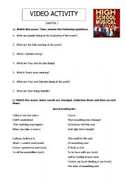 English Worksheet: Movie Activity - High School Musical