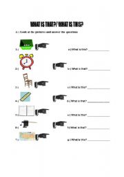 English Worksheet: What is this/that?