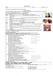 English Worksheet: Christina Aguilera Biography