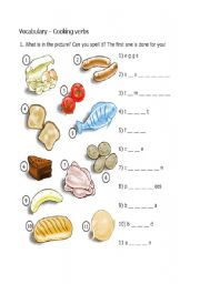 English Worksheet: cooking words