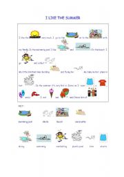 English Worksheet: I like the summer