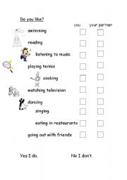 English Worksheet: Asking about leisure activities
