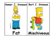 English Worksheet: Simpson Adjectives Flashcards
