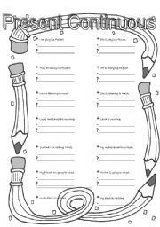 English Worksheet: Present Continuous Tense