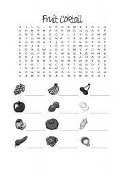 English Worksheet: Fruits Vocabulary