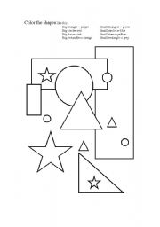 English Worksheet: Colors and shapes 