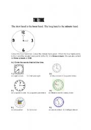 English worksheet: the time