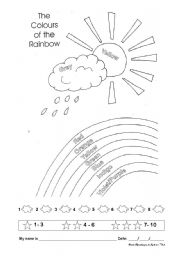 English Worksheet: The colours of the rainbow