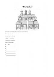 English Worksheet: Whos who
