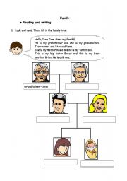 English Worksheet:  Family tree