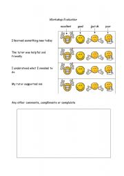 English Worksheet: Evaluation of a session