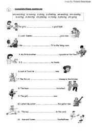 English Worksheet: Present Progressive