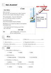 English Worksheet: Postcard