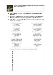 English Worksheet: Acrostic poem