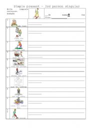 English Worksheet: Simple present - 3rd person singular exercise