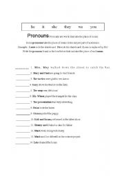 English Worksheet: Pronouns