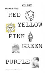 English worksheet: COLORS