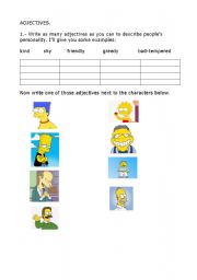 English Worksheet: The Simpsons