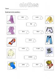 English Worksheet: clothes