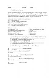 English worksheet: simple present