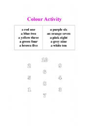 English worksheet: Colour Activity