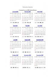 English Worksheet: Calendar activity