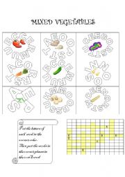 English Worksheet: MIXED VEGETABLES