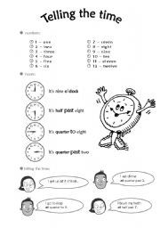 English Worksheet: Tellin time worksheet