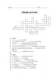 English worksheet: Present simple criss cross