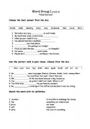 English worksheet: Word Group 1 