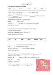 English Worksheet: Something Stupid