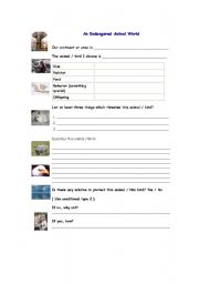 English Worksheet: endangered animals