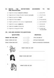 English Worksheet: peoples jobs 
