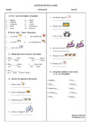 English worksheet: quiz