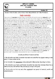 English Worksheet: the four wives