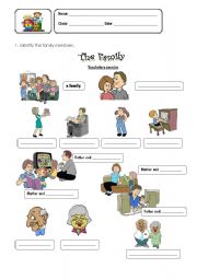 English Worksheet: family members