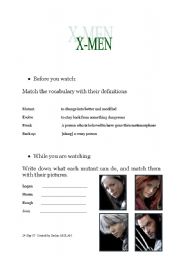 English Worksheet: X-MEN