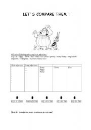 English Worksheet: Lets compare them!
