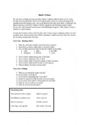 English Worksheet: Marks Winter