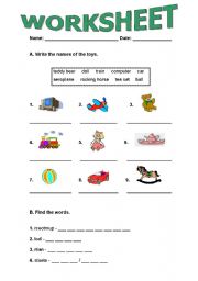 English Worksheet: Toys and Possessive Case