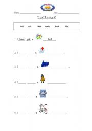 English Worksheet: Toys/ have got