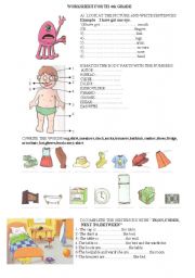 English Worksheet: parts of the body