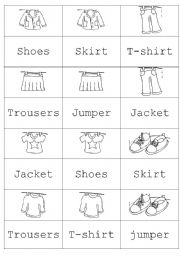 English worksheet: clothes dominoe