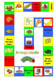 English Worksheet: board game: food