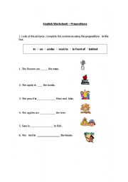 Prepositions worksheet