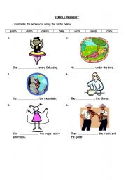 English worksheet: Present Simple  Exercises