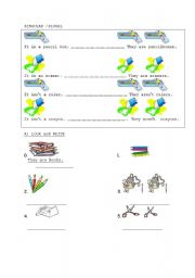 English worksheet: SINGULAR/PLURAL