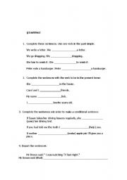 English Worksheet: grammar test