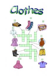 English Worksheet: clothes puzzle